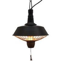 Outdoor Electric Patio Heater - 2100W Halogen Hanging Garden Accessory, Weather-Resistant Metal, Modern Black