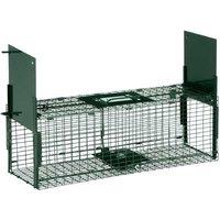 Humane Cat Trap Cage - Steel, Injury-Free, 60x18x20cm, Green