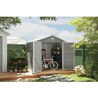 7.9x6.2ft Weather-Resistant Plastic Garden Shed with Aluminium Frame - Modern Outdoor Storage