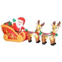 7.9ft Inflatable Santa Sleigh with Reindeer & LED Lights - Outdoor Christmas Decoration