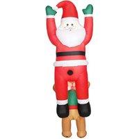 7ft Pre-Lit Inflatable Santa with Dog - Outdoor LED Christmas Decoration