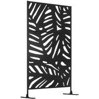 Black Metal Outdoor Privacy Screen Divider - Garden Ornament & Patio Accessory