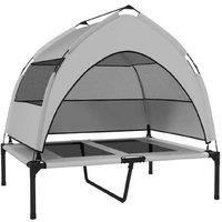 Elevated Dog Bed with Canopy - Breathable Raised Cot for Medium Breeds, Outdoor & Indoor Use