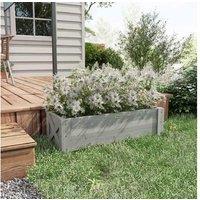 58L Fir Wood Raised Bed Planter - Deep, Outdoor Garden Box (Grey)