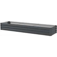 240x60cm Galvanised Steel Raised Bed Planter - Large Outdoor Flower & Veg Trough