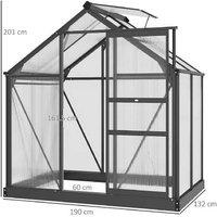 Clear Polycarbonate Walk-In Greenhouse Storage Shed with Sliding Door - Weatherproof Aluminium Frame