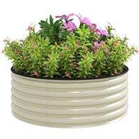 120x120x43cm Galvanised Steel Raised Garden Bed with Gloves - Weather-Resistant, Deep Planter