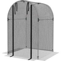 Galvanised Steel Fruit Cage with Zipped Door - Durable Garden Plant Protection, Black