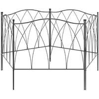 5pcs Black Wire Decorative Garden Picket Fence Panels - Weather-Resistant Metal Outdoor Decor