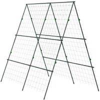 A-Frame Cucumber Trellis with Climbing Net - Heavy-Duty Steel, Green, Adjustable Support