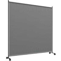 6ft Grey Garden Privacy Screen Divider on Wheels - Modern Outdoor Decor, Weather-Resistant Metal Frame