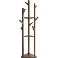 Wooden Coat Rack Stand with 3 Shelves for Stylish Organization