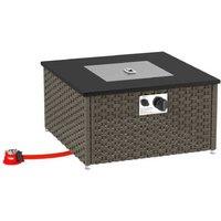 13KW Outdoor Gas Fire Pit Table - Modern Patio Heater, Weather-Resistant Rattan Decor