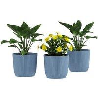 Set of Three 22cm Stackable Outdoor & Indoor Plant Pots