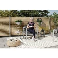 Aluminium Outdoor Armchair Sofa with Cushions - Weather-Resistant, Modern Grey Garden Seating