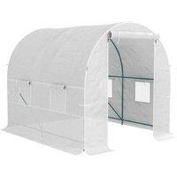 Reinforced Walk-in Greenhouse Storage Shed - 2x2.5m Steel Frame, Weatherproof, Secure Zipped Door