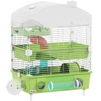 3-Tier Hamster Cage for Small Pets - Multi-Level, Easy Clean, Tubes & Accessories - Green