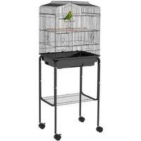 Large Parakeet & Canary Bird Cage with Stand - Easy Clean, Spacious, Portable - Black