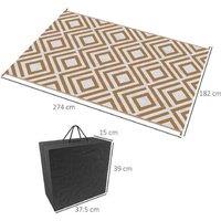 Reversible Outdoor Garden Rug - Weatherproof Polypropylene Patio Accessory, 182x274cm, Multi-Colour