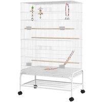 Large Canary & Finch Bird Cage with Stand, Toys & Accessories - Easy Clean, Mobile, Multi-Door
