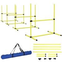 Adjustable Dog Agility Hurdle Set - 4pcs Training Jumps for All Breeds, Portable & Sturdy - Yellow