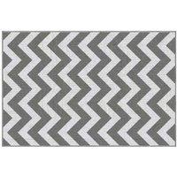 Reversible Outdoor Patio Rug - Waterproof Garden Accessory, Grey & White, 1.21.8m