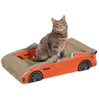2-in-1 Car-Shaped Corrugated Cardboard Cat Scratcher Bed with Catnip - Interactive Cat Toy & Lounge