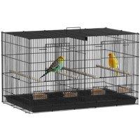 Bird Cage for Budgies, Canaries & Small Birds - Divider, Perches, Secure Latch - 764646cm Compact Flight Cage
