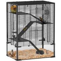 4-Tier Large Hamster Cage - Deep Glass Base, Easy Clean, Multi-Level Habitat for Small Pets