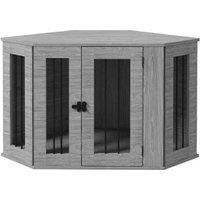 2-in-1 Luxury Dog Crate Side Table with Cushion - Medium Breed, Stylish & Secure