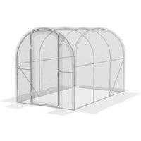 Walk-in Greenhouse Storage Shed with Clear PE Cover & Galvanised Steel Frame - Weatherproof, 3x2x2m
