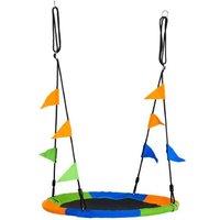 Kids Saucer Tree Swing - Adjustable Rope, Steel Frame, Outdoor Garden Play, Ages 3+, 80kg Max