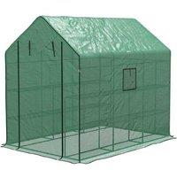 Walk-in PVC Greenhouse Storage Shed with 3-Tier Shelves - Weatherproof, UV-Resistant, 140213190 cm