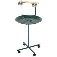 Bird Perch Stand with Wheels & Bowls - Easy-Clean, Portable for Small & Medium Birds