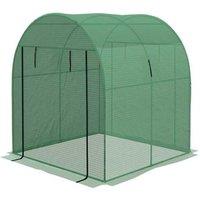 Walk-in UV-Resistant PE Greenhouse Storage Shed - Steel Frame, Weatherproof, 1.81.82m, Green