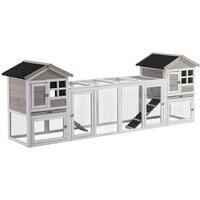 2-in-1 Outdoor Rabbit & Guinea Pig Hutch - Large Wooden Run, Easy Clean Tray, Secure Ramp, 259cm