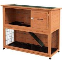 2-Tier Outdoor Rabbit Hutch with Run - Easy Clean, Weatherproof, Spacious Small Pet Cage for Rabbits & Guinea Pigs