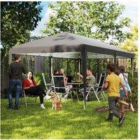 Pop Up Gazebo Double Roof - Weather-Resistant Steel Frame, 6x3m Large Outdoor Marquee with Carry Bag