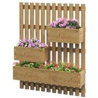 Wall-Mounted Outdoor Planter with Trellis - 3 Movable Boxes
