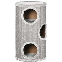Cat Tree Climbing Frame - Sisal & Plush Multi-Level Barrel, Space-Saving, Light Grey