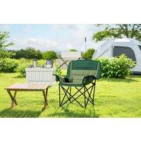 Olive Green Padded Folding Camping Chair - Weather-Resistant, Portable, with Carry Bag