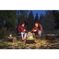 2 Foldable Swinging Camping Chairs - Black, Weather-Resistant, Reclining with Cup Holder & Bag