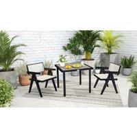 Metal Square Garden Table - Weather-Resistant, Slatted Top, Seats 4 - Modern Patio Dining