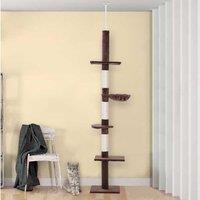 230-260cm Floor-to-Ceiling Multi-Level Cat Tree Tower with Plush & Sisal Scratching Posts