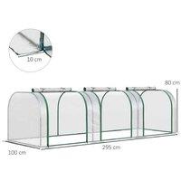 PVC Walk-In Tunnel Greenhouse with Zipper Doors & Steel Frame - Clear Weatherproof Plant Storage