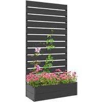 Raised Garden Planter with Trellis & Drainage - Outdoor Climbing Plant Bed 180cm