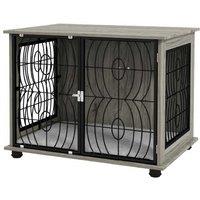 Luxury Dog Crate Table with Plush Cushion & Secure Lock - Medium Breeds, Stylish Furniture
