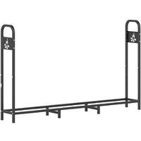 Outdoor Steel Firewood Log Rack - 300kg Capacity - Bonfire Pattern - Weather-Resistant Garden Ornament