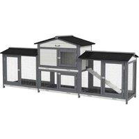 2-Tier Outdoor Rabbit Hutch & Guinea Pig Cage - Easy Clean, Secure, Spacious (230x53x93.5cm)