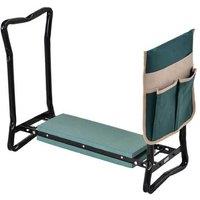 Steel Frame Garden Kneeler Seat with Tool Pouch - Outdoor Patio Accessory